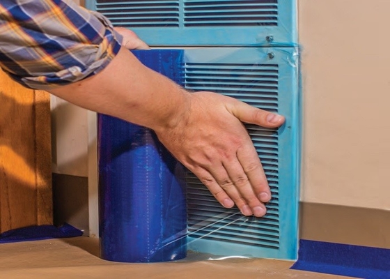 Anti Gores Self Adhesive Window Protection Film Clear Blue Polyethylene