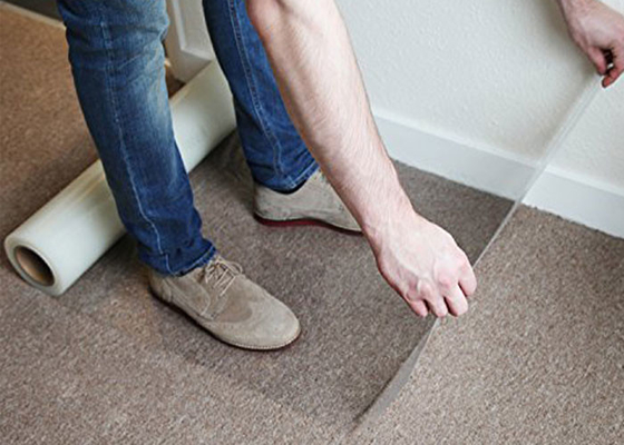 Harga yang bagus Tugas Pengiriman Cepat PE Carpet Shield Self Adhesive Floor Protection Film on line