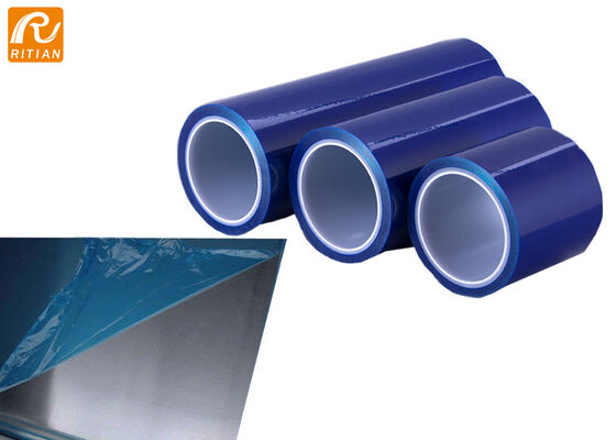 Harga yang bagus Film pelindung PE dengan penghapusan bebas residu UV Stabilisasi dan Medium Tack Formulasi untuk perlindungan permukaan on line
