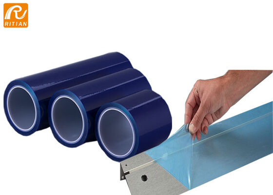 Harga yang bagus Tahan UV 6 Bulan Film Pelindung PE dengan Kulit Bersih Tidak ada residu dan lebar 1240mm untuk logam lembaran on line