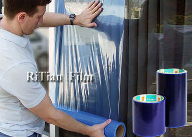 Harga yang bagus Self Adhesive Blue PE Pelindung Film Untuk Perlindungan Kaca Jendela Sementara on line